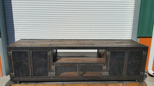 #057 - Industrial media console / credenza • reclaimed wood & steel • "The James"