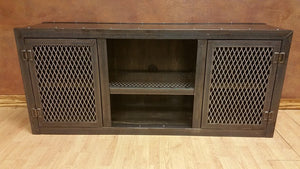 Modern Industrial Media Console Single set of doors option front view