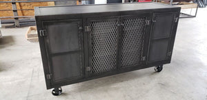 #028 - Custom Industrial Credenza Cabinet Bar Cart