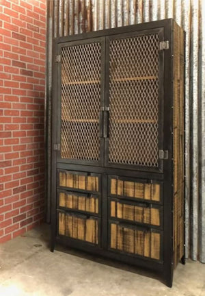 #062R • Rustic Industrial Office Locker with Reclaimed Wood
