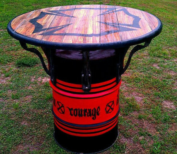 50 Gallon Drum Furniture #030 55 Gallon Drum Industrial Pub Table