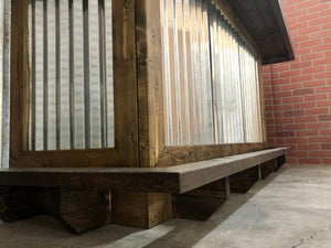 #201 - Rustic wood-corrugated steel-repurposed plank Bar